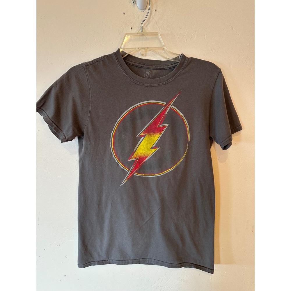 DC Comics The Flash Lightning Bolt Graphic T-Shirt Charcoal Gray Small